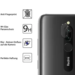 Xiaomi Redmi 8 - 9H Displayschutzfolie 2x Display & Kamera
