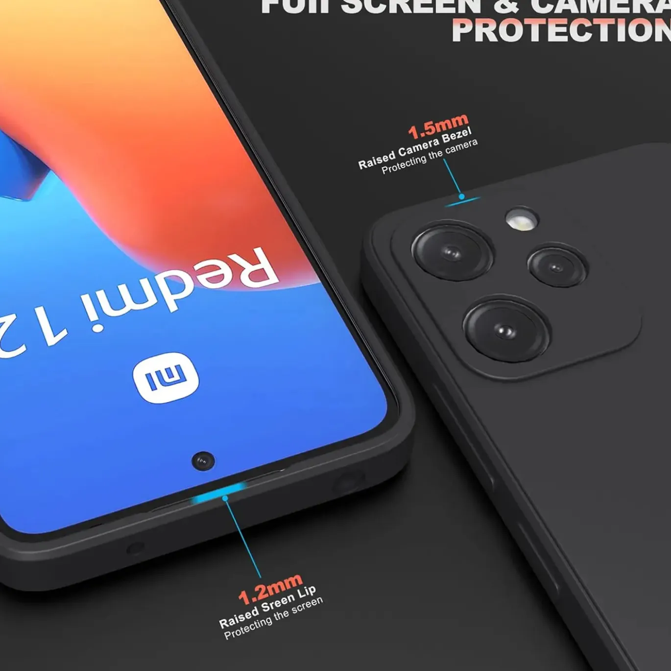 Xiaomi Redmi 12 - Slim Silikon Backcover Schwarz