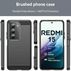 Xiaomi Redmi 15 4G/5G - Carbon Case Hülle, stoßfest