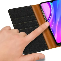 Xiaomi Redmi 9A - Jeanslook Klapphülle mit Kartenfach