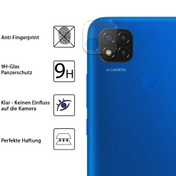 Xiaomi Redmi 9C - 9H Displayschutzfolie 2x Display & Kamera