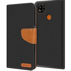 Xiaomi Redmi 9C - Jeanslook Klapphülle mit Kartenfach