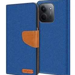 Xiaomi Redmi 15C - Jeanslook Klapphülle mit Kartenfach