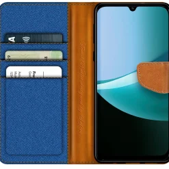 Xiaomi Redmi 15C - Jeanslook Klapphülle mit Kartenfach