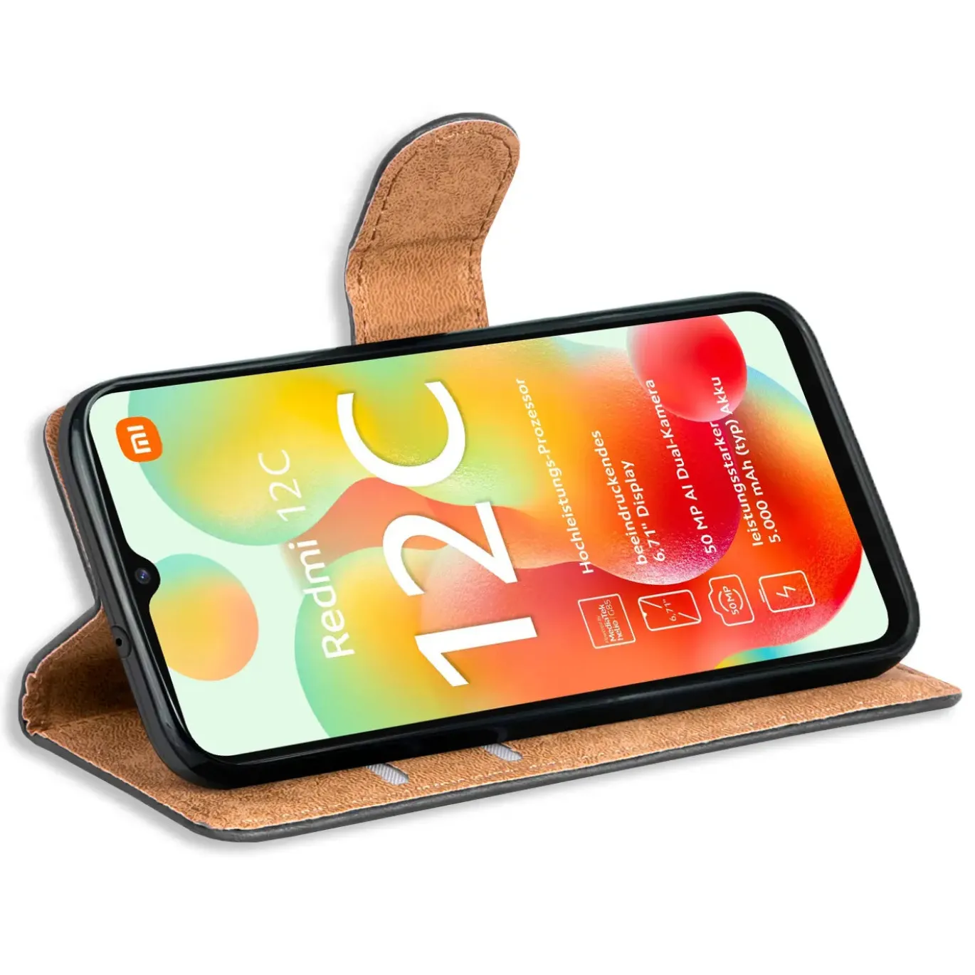 Xiaomi Redmi 12C - Klapphülle mit Kartenfächern