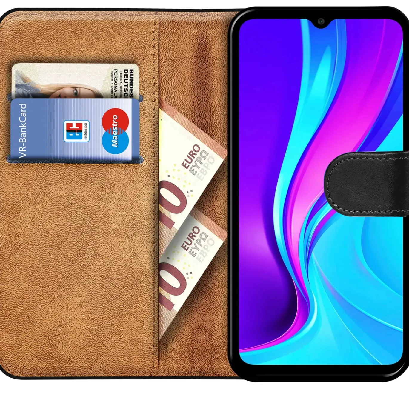 Xiaomi Redmi 9C - Klapphülle mit Kartenfächern