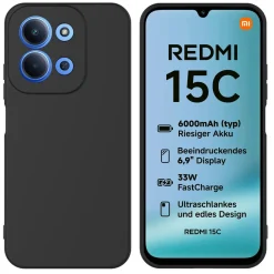 Xiaomi Redmi 15C - Slim Silikon Backcover Schwarz