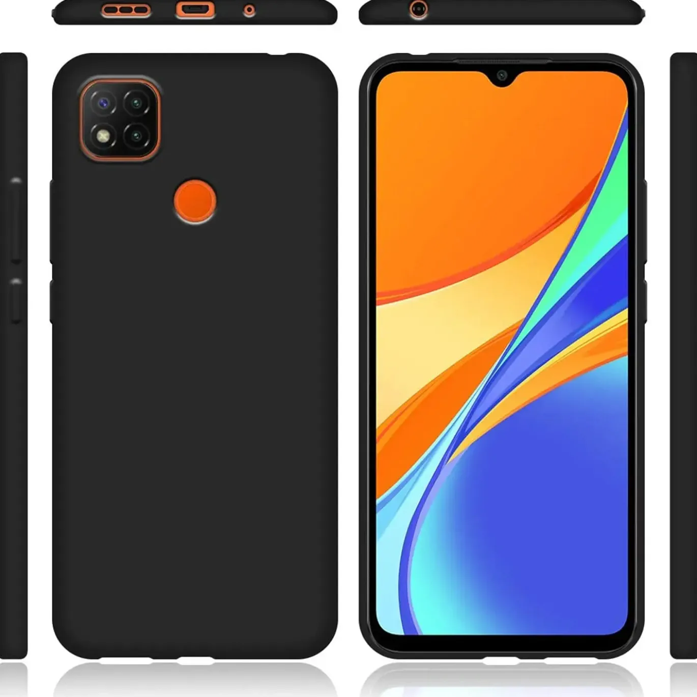 Xiaomi Redmi 9C - Slim Silikon Backcover Schwarz