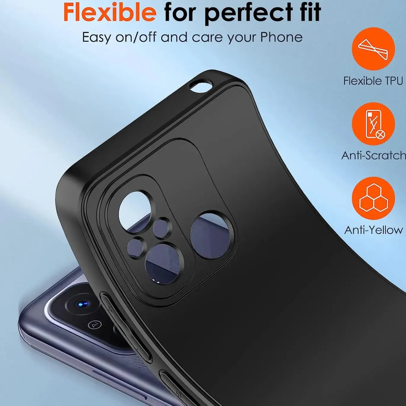 Xiaomi Redmi 12C - Slim Silikon Backcover Schwarz