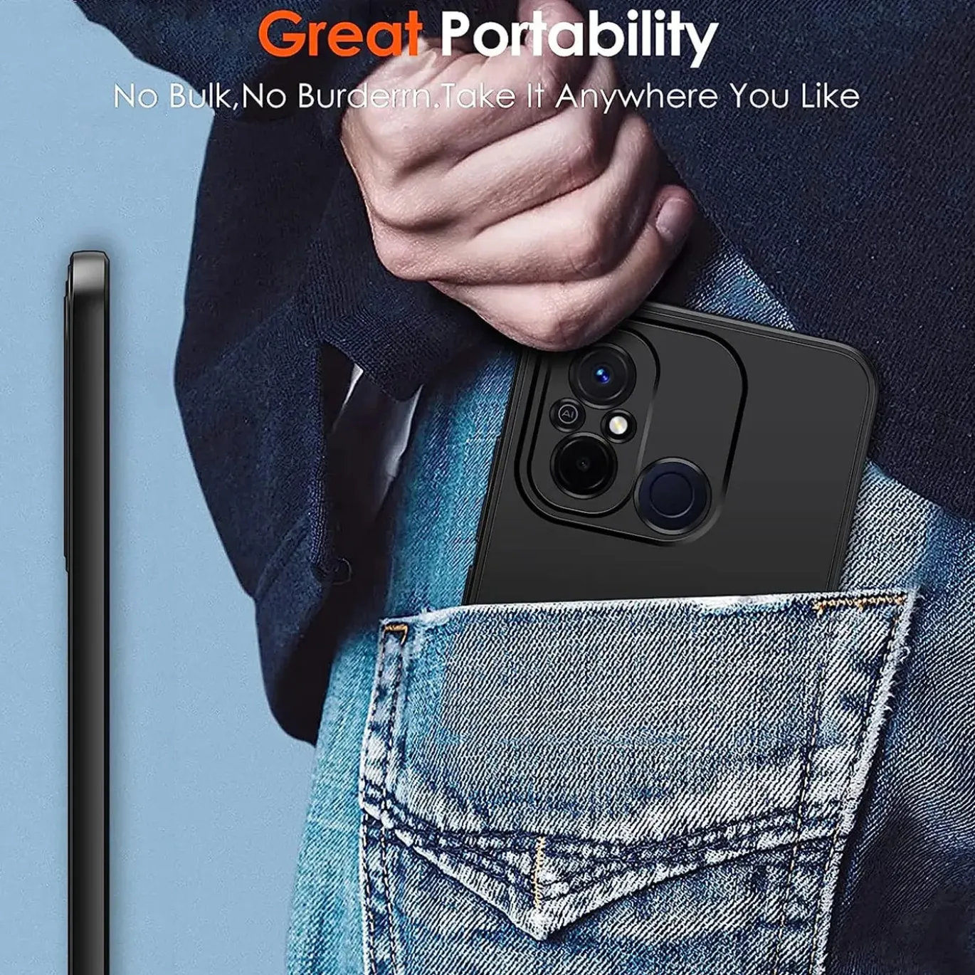 Xiaomi Redmi 12C - Slim Silikon Backcover Schwarz