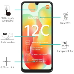 Xiaomi Redmi 12C - 2x 9H Panzer Glasfolie, Displayfolie