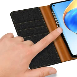 Xiaomi Redmi Note 9 - Jeanslook Klapphülle mit Kartenfach