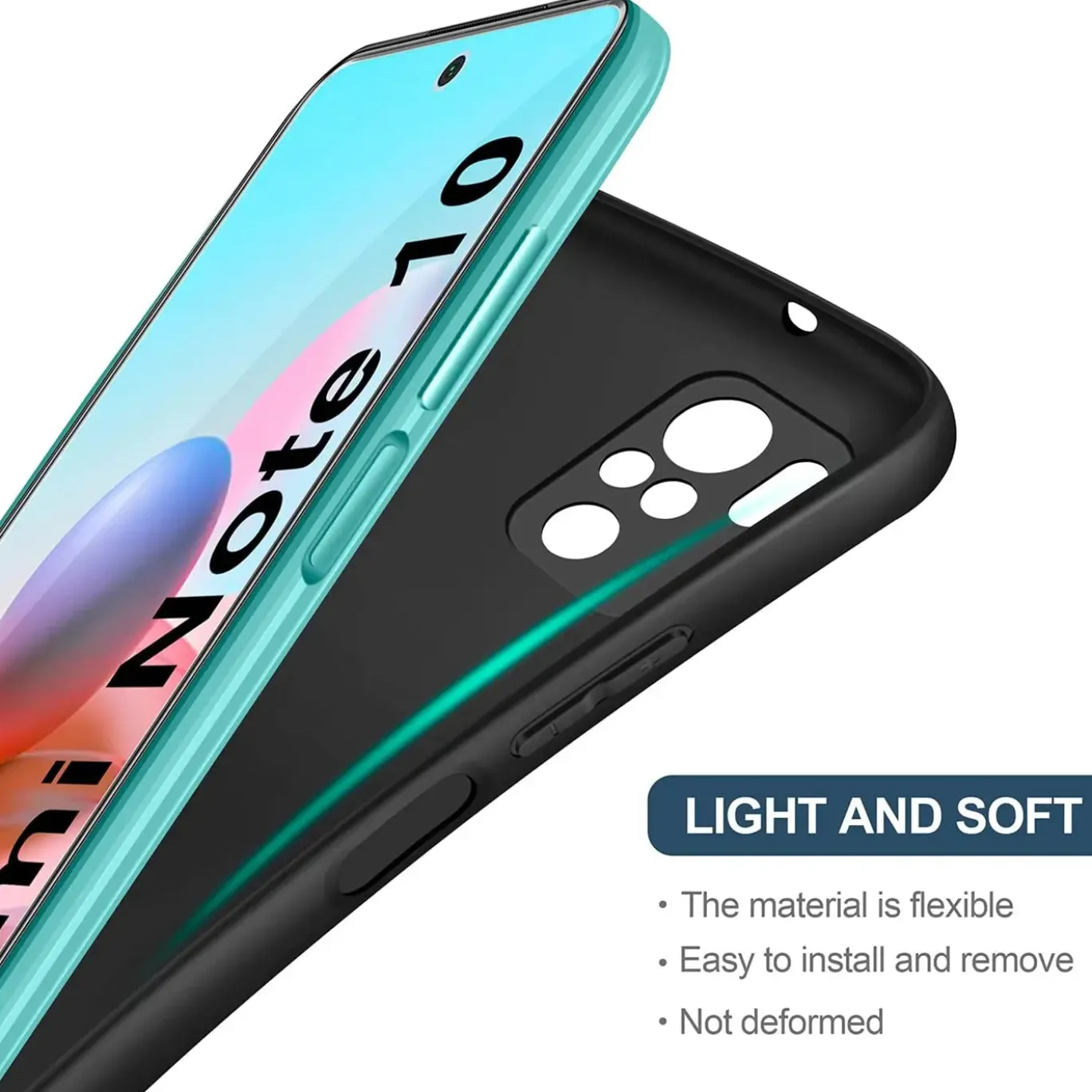 Xiaomi Redmi Note 10 / 10S - Slim Silikon Backcover Schwarz