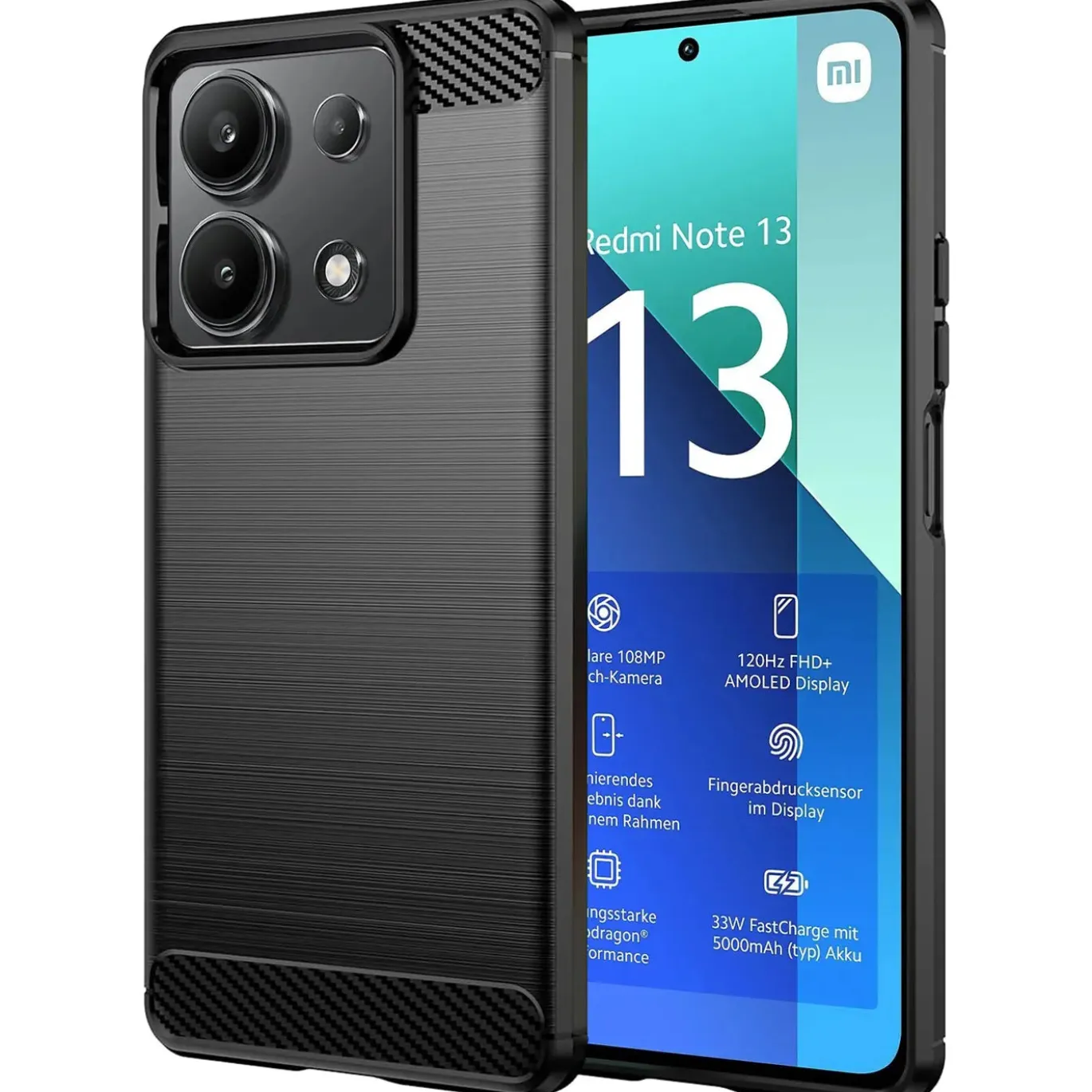 Xiaomi Redmi Note 13 4G - Carbon Case Hülle, stoßfest
