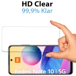 Xiaomi Redmi Note 10 5G - 9H Displayschutzfolie 2x Display & Kamera
