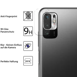 Xiaomi Redmi Note 10 5G - 9H Displayschutzfolie 2x Display & Kamera