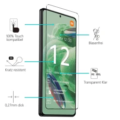 Xiaomi Redmi Note 12 5G - 9H Displayschutzfolie 2x Display & Kamera