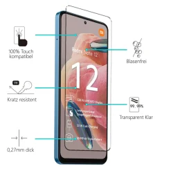 Xiaomi Redmi Note 12 4G - 9H Displayschutzfolie 2x Display & Kamera