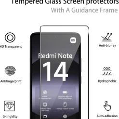 Xiaomi Redmi Note 14 4G - 9H Displayschutzfolie 2x Display & Kamera