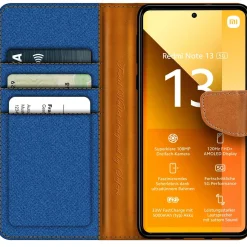 Xiaomi Redmi Note 13 5G - Jeanslook Klapphülle mit Kartenfach
