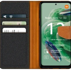 Xiaomi Redmi Note 12 5G - Jeanslook Klapphülle mit Kartenfach