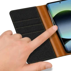 Xiaomi Redmi Note 14 5G - Jeanslook Klapphülle mit Kartenfach