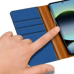 Xiaomi Redmi Note 14 5G - Jeanslook Klapphülle mit Kartenfach