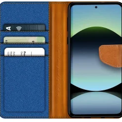 Xiaomi Redmi Note 14 5G - Jeanslook Klapphülle mit Kartenfach