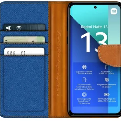 Xiaomi Redmi Note 13 4G - Jeanslook Klapphülle mit Kartenfach
