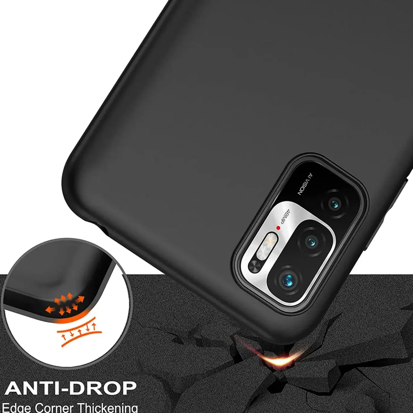 Xiaomi Redmi Note 10 5G - Slim Silikon Backcover Schwarz