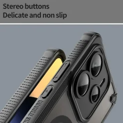 Xiaomi Redmi Note 14 5G - Stoßfestes MagSafe Case in Schwarz mit halbtransparenter Rückseite