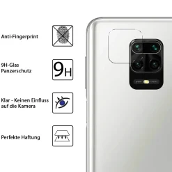 Xiaomi Redmi Note 9 Pro - 9H Displayschutzfolie 2x Display & Kamera