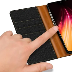Xiaomi Redmi Note 8 Pro - Jeanslook Klapphülle mit Kartenfach