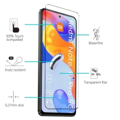 Xiaomi Redmi Note 11 Pro / Note 11 Pro 5G - 9H Displayschutzfolie 2x Display & Kamera