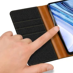 Xiaomi Redmi Note 9 Pro / 9S - Jeanslook Klapphülle mit Kartenfach