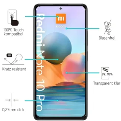 Xiaomi Redmi Note 10 Pro - 2x 9H Panzer Glasfolie, Displayfolie