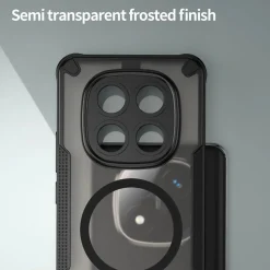 Xiaomi Redmi Note 14 Pro+ 5G - Stoßfestes MagSafe Case in Schwarz mit halbtransparenter Rückseite