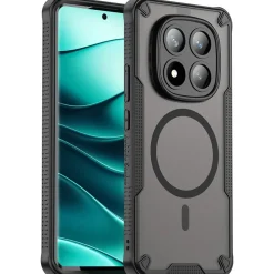 Xiaomi Redmi Note 14 Pro+ 5G - Stoßfestes MagSafe Case in Schwarz mit halbtransparenter Rückseite