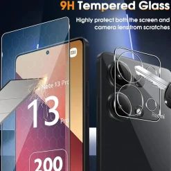 Xiaomi Redmi Note 13 Pro 5G - 9H Displayschutzfolie 2x Display & Kamera