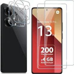 Xiaomi Redmi Note 13 Pro 5G - 9H Displayschutzfolie 2x Display & Kamera