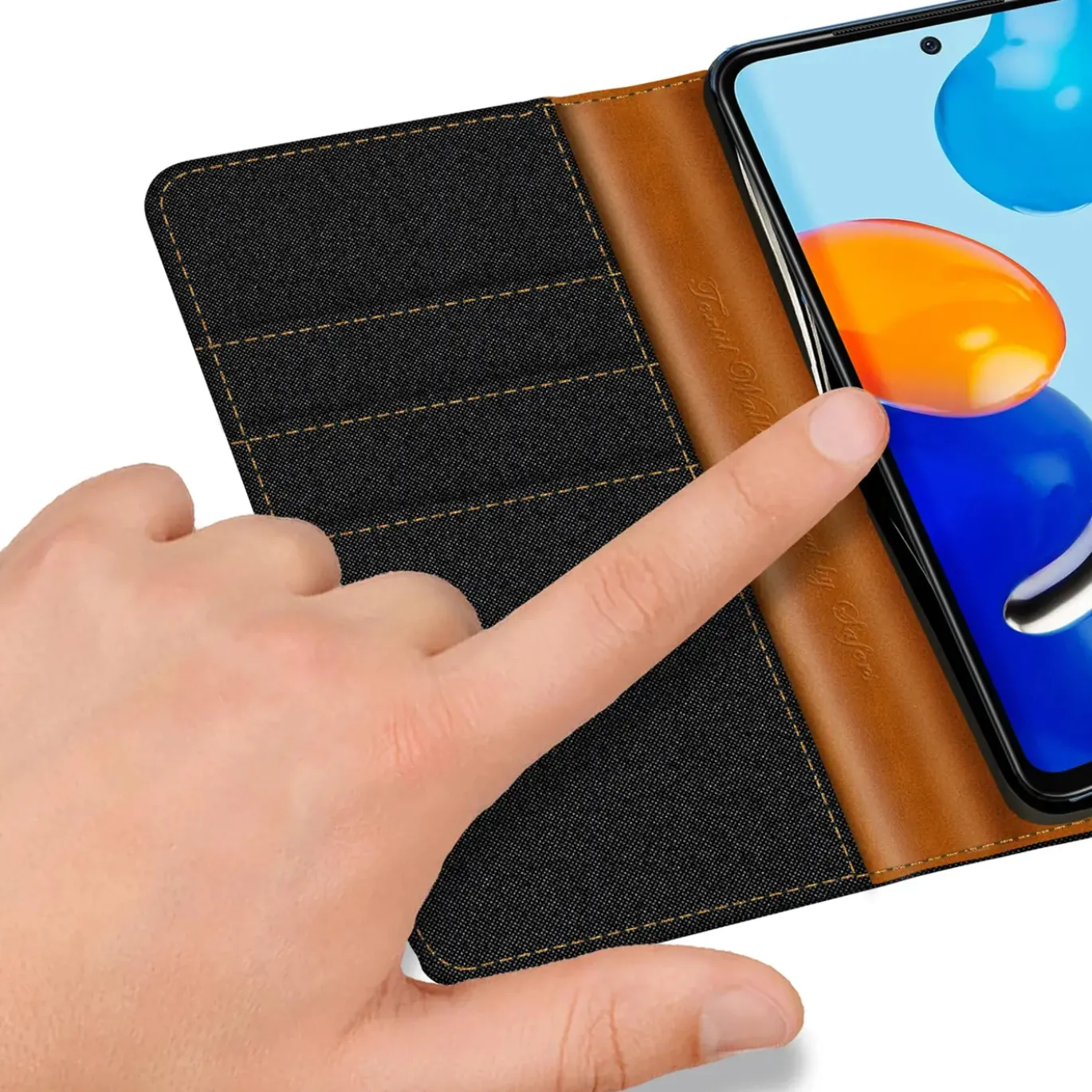 Xiaomi Redmi Note 11 Pro+ 5G - Jeanslook Klapphülle mit Kartenfach