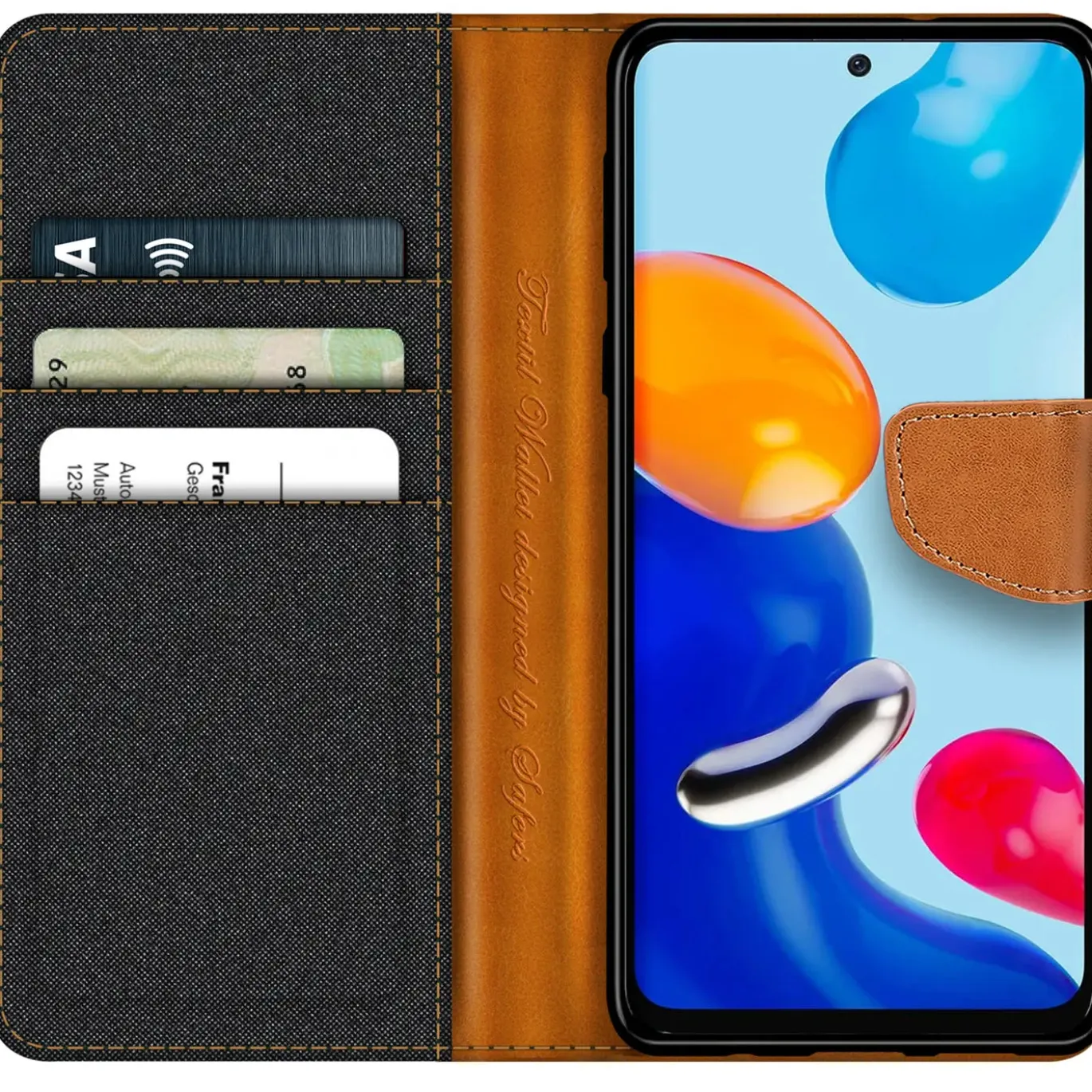 Xiaomi Redmi Note 11 Pro+ 5G - Jeanslook Klapphülle mit Kartenfach