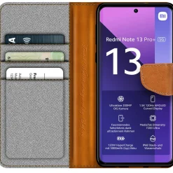 Xiaomi Redmi Note 13 Pro+ 5G - Jeanslook Klapphülle mit Kartenfach