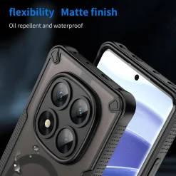 Xiaomi Redmi Note 14 Pro 5G - Stoßfestes MagSafe Case in Schwarz mit halbtransparenter Rückseite