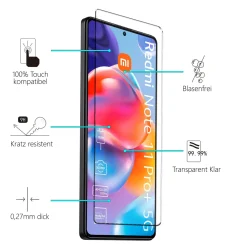 Xiaomi Redmi Note 11 Pro+ 5G - 9H Displayschutzfolie 2x Display & Kamera