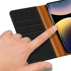 Xiaomi Redmi Note 14 Pro+ 5G - Jeanslook Klapphülle mit Kartenfach