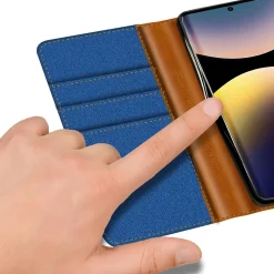 Xiaomi Redmi Note 14 Pro 5G - Jeanslook Klapphülle mit Kartenfach
