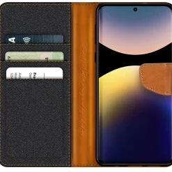 Xiaomi Redmi Note 14 Pro 5G - Jeanslook Klapphülle mit Kartenfach