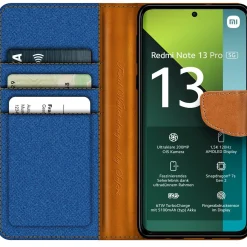 Xiaomi Redmi Note 13 Pro 5G - Jeanslook Klapphülle mit Kartenfach