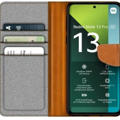 Xiaomi Redmi Note 13 Pro 5G - Jeanslook Klapphülle mit Kartenfach